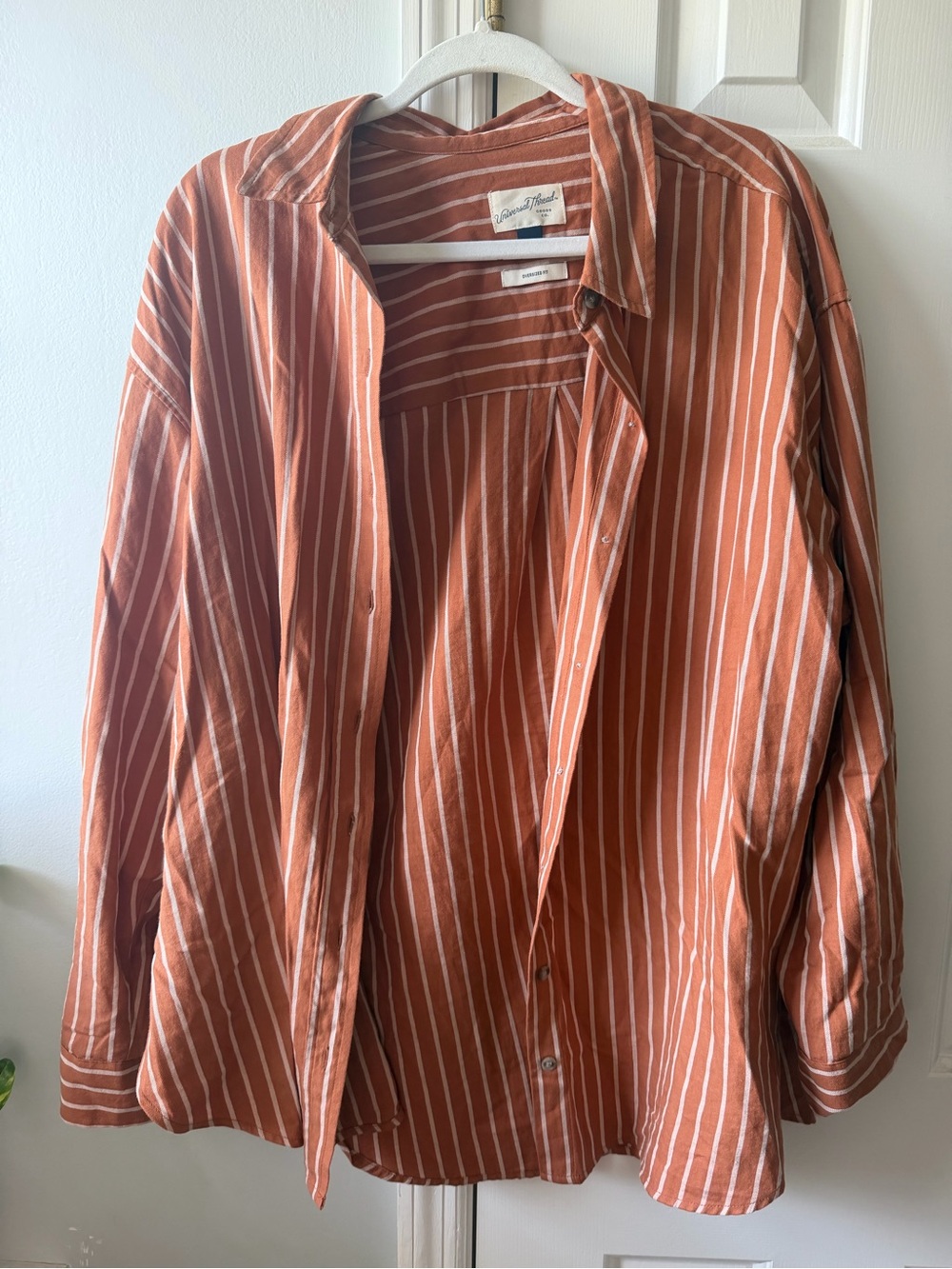 Universal threads 100% cotton fall button down stripe shirt sienna
